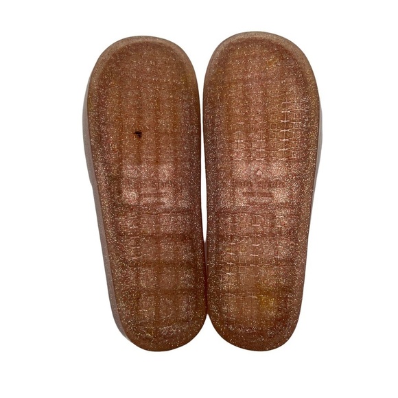 Kate Spade Pink Glitter Floral Jelly Slide Sandals Size 10 Women's - Picture 7 of 9